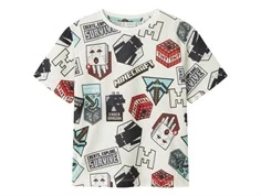 Hvid t-shirt med print minecraft iconer fra Name It 13243277 bright white